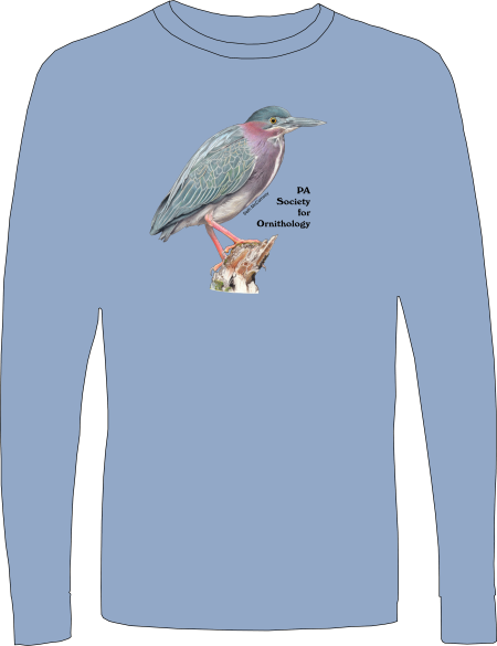 Long-sleeved T-shirt with a Green Heron